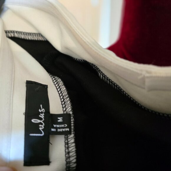 Impressive Edge Black Color Block Strapless Midi Dress - Picture 3 of 6